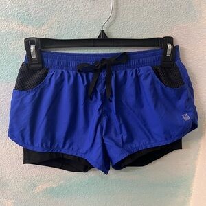 Victorias Secret VSX Sport Blue & Black Workout Shorts